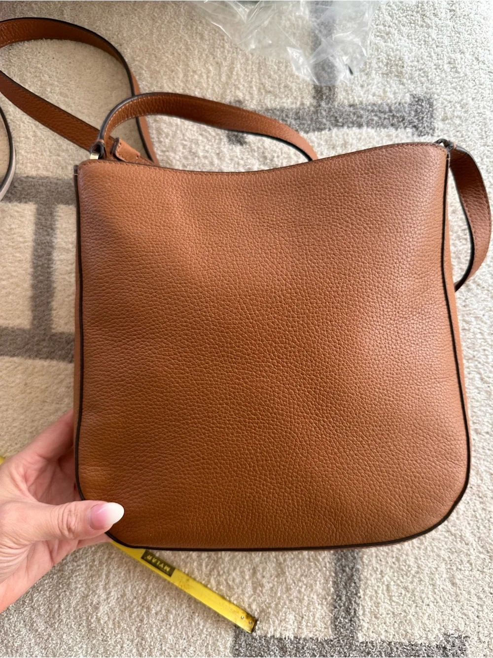 kate spade Pebbled Leather Crossbody — Cognac Brown